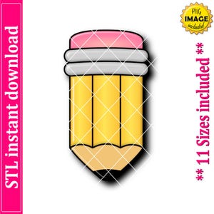 Chubby Pencil Cookie Cutter STL File, 11 Sizes (Digital Download)