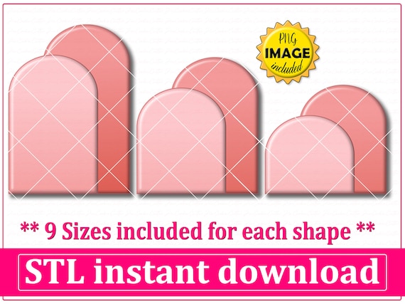 Double Arch Shape Cookie Cutter STL File, 9 Sizes (Digital Download)