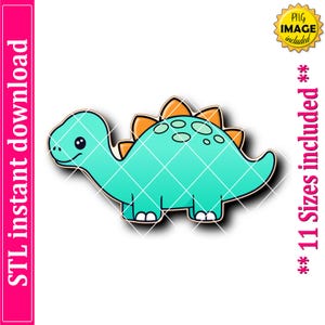 Cute Dinosaur Cookie Cutter STL File Instant Download, STL Cookie Cutter File Digital Download