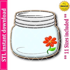 Canning Jar Cookie Cutter STL File, 11 Sizes (Digital Download)