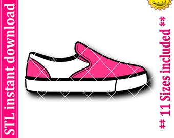 Archivo STL de cortador de galletas de zapato sin cordones, 11 tamaños (descarga digital)