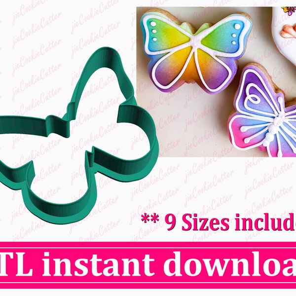 Butterfly Cookie Cutter STL File Instant Download, STL Cookie Cutter File