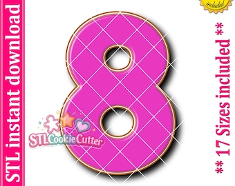 Number Eight Cookie Cutter STL File (Digital Download)