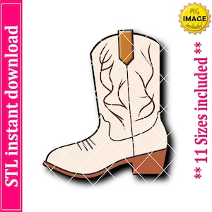 Cowboy Boot Cookie Cutter STL File, 11 Sizes (Digital Download)