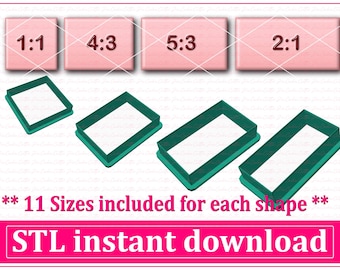 Rectangle Cookie Cutter STL File Instant Download, Square STL Cookie Cutter File