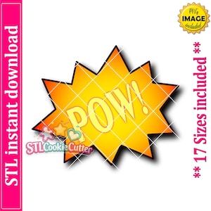 Comic Explosion Cookie Cutter STL File (Digital Download)