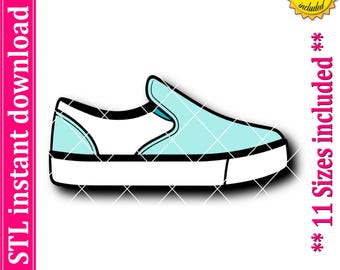 Archivo STL de cortador de galletas de zapato sin cordones, 11 tamaños (descarga digital)