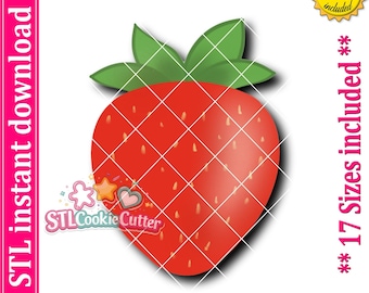 Strawberry Cookie Cutter STL File (Digital Download)