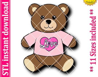 Bear Cookie Cutter STL File, 11 Sizes (Digital Download)