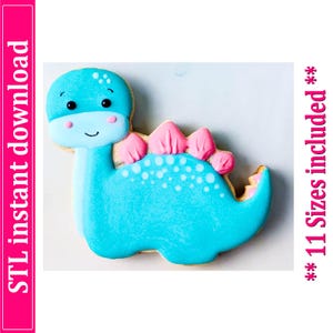 Cute Dinosaur Cookie Cutter STL File Instant Download, STL Cookie Cutter File Digital Download
