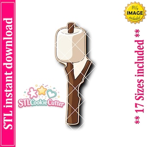 Marshmallow on Stick Cookie Cutter STL File (Digital Download)