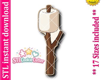 Marshmallow on Stick Cookie Cutter STL File (Digital Download)