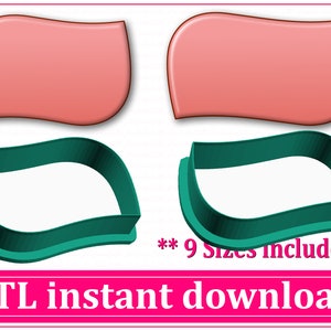 Plaque Cookie Cutter STL File Instant Download, Square STL Cookie Cutter File