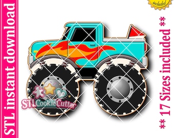 Monster Truck Cookie Cutter STL File (Digital Download)