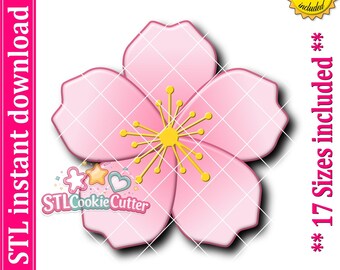 Sakura Cherry Blossom Cookie Cutter STL File (Digital Download)