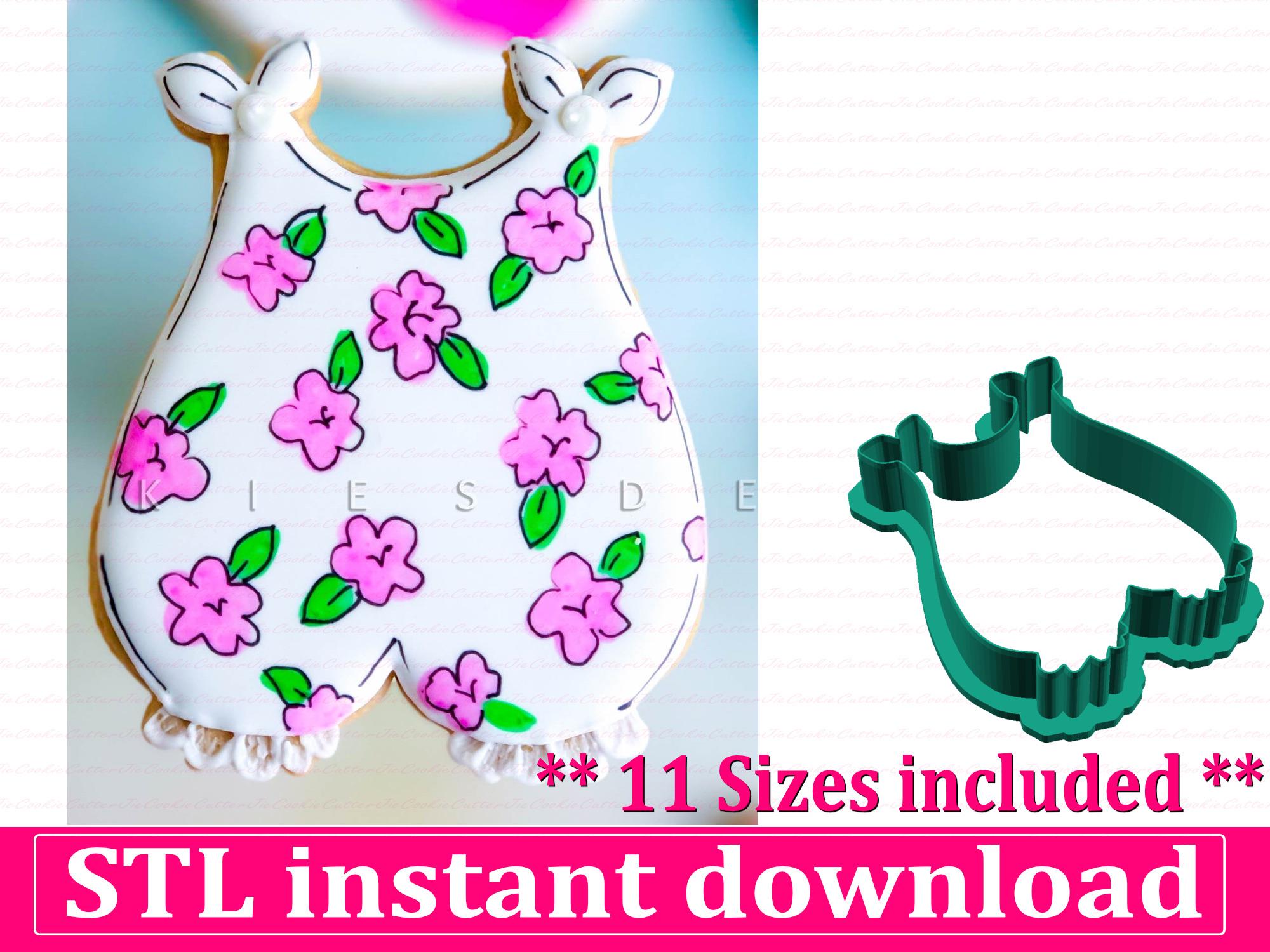 Baby Outfit Cookie Cutter STL File Instant Download, STL Cookie Cutter File