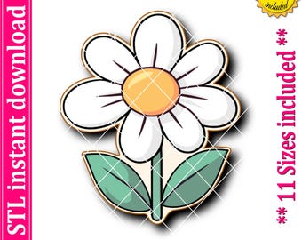 Daisy Cookie Cutter STL File, 11 Sizes (Digital Download)