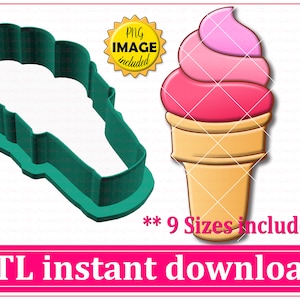 Eistüte Cutter STL Datei Sofortiger Download, STL Cookie Cutter Datei