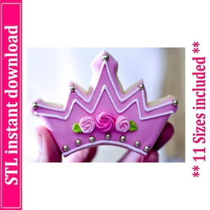 Princess Crown Cookie Cutter STL File Instant Download, STL Cookie Cutter File