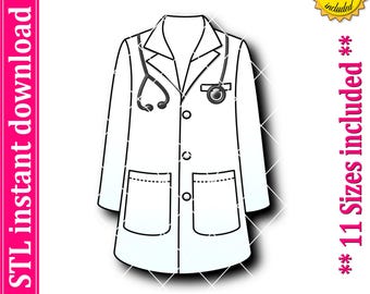 Lab Coat Cookie Cutter STL File (Digital Download)