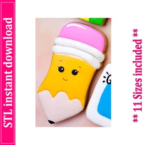 Pencil Cookie Cutter STL File Instant Download, STL Cookie Cutter File