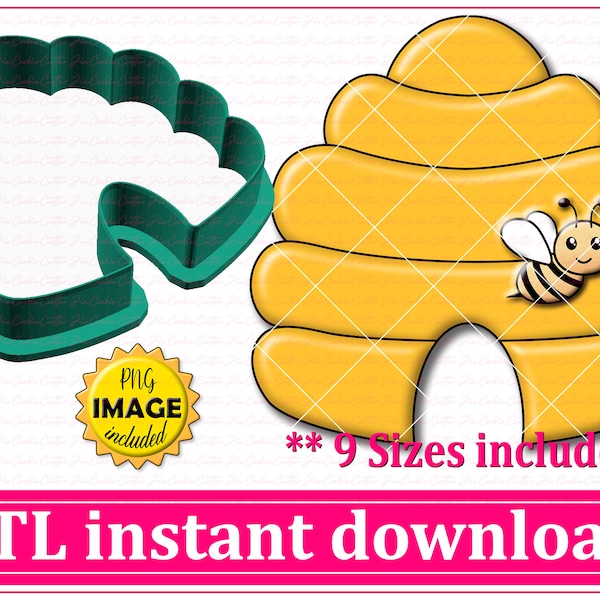Beehive Cookie Cutter STL File Instant Download, STL Cookie Cutter File