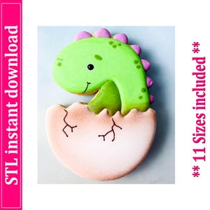 Cute Baby Dinosaur Cookie Cutter STL File Instant Download, STL Cookie Cutter File Digital Download