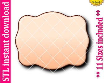 Plaque Cookie Cutter STL File, 11 Sizes (Digital Download)