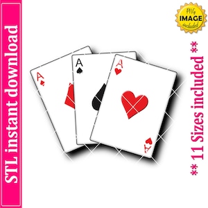 Playing Card Cookie Cutter STL File Instant Download, STL Cookie Cutter File