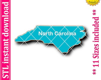 North Carolina Map Cookie Cutter STL File (Digital Download)