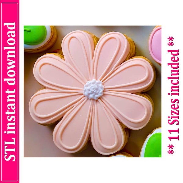 Flower Cookie Cutter STL File, 11 Sizes (Digital Download)