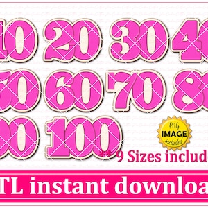 10 年番号クッキーカッター STL ファイルの即時ダウンロード、STL クッキーカッター ファイル