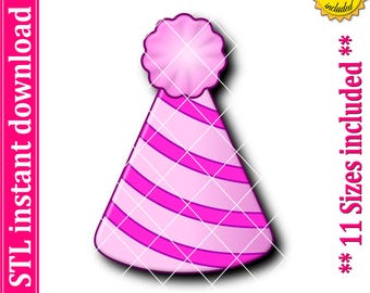 Party Hat Cookie Cutter STL File, 11 Sizes (Digital Download)