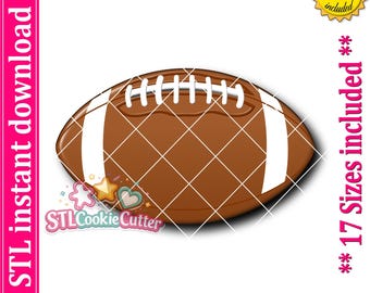 アメリカンフットボール型クッキーカッターのSTLファイル（デジタルダウンロード）