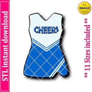 Cheerleader Uniform Cookie Cutter STL File Instant Download, STL Cookie Cutter File