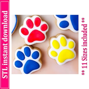 Paw Cookie Cutter STL File Instant Download, STL Cookie Cutter File