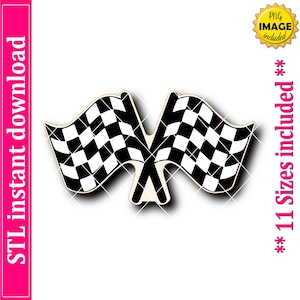 Racing Flag Cookie Cutter STL File, 11 Sizes (Digital Download)