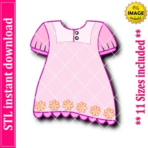 Baby Girl Dress Cookie Cutter STL File Instant Download, STL Cookie Cutter File