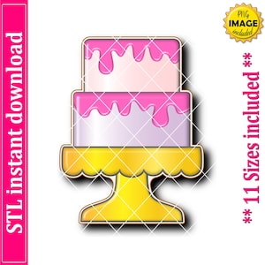Two Tier Cake Cookie Cutter STL File Instant Download, STL Cookie Cutter File