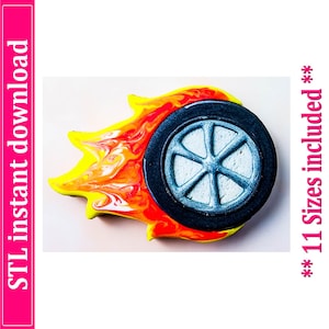 Tire On Fire Cookie Cutter STL File Instant Download, STL Cookie Cutter File