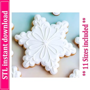 Winter Snowflake Cookie Cutter STL File, 11 Sizes (Digital Download)