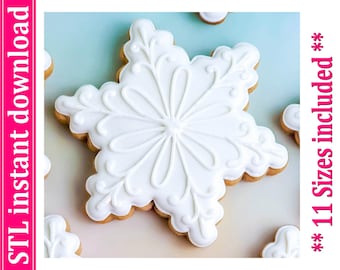 Winter Snowflake Cookie Cutter STL File, 11 Sizes (Digital Download)