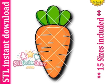 Carrot Cookie Cutter STL File (Digital Download)