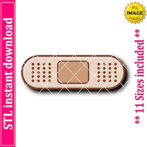 Band Aid Cookie Cutter STL File, 11 Sizes (Digital Download)
