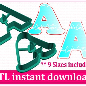 Letra mayúscula A Cookie Cutter Archivo STL Descarga instantánea, A a Z STL Cookie Cutter File