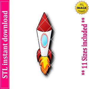 Rocket Cookie Cutter STL File Instant Download, STL Cookie Cutter File