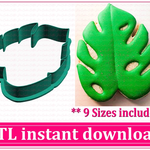 Leaf Cookie Cutter STL File Instant Download, STL Cookie Cutter File