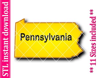 Pennsylvania Map Cookie Cutter STL File (Digital Download)