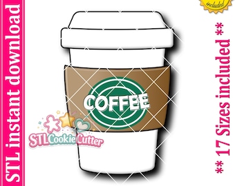 Takeaway Coffee Cup Cookie Cutter STL File (Digital Download)