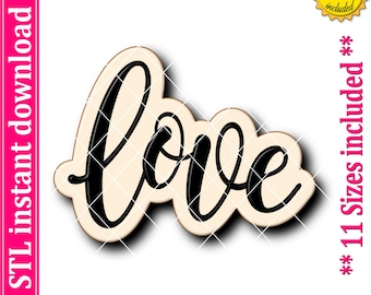 Lettered Love Cookie Cutter STL File Instant Download, STL Cookie Cutter File